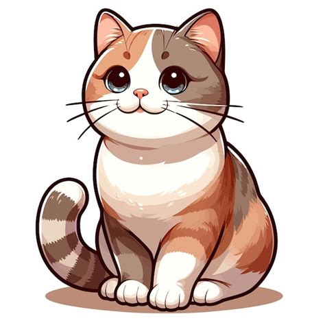 Un Gato De Dibujos Animados Con Un Fondo Blanco Y Un Gato A Rayas