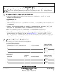 Form DV-110 Download Fillable PDF or Fill Online Temporary Restraining ...