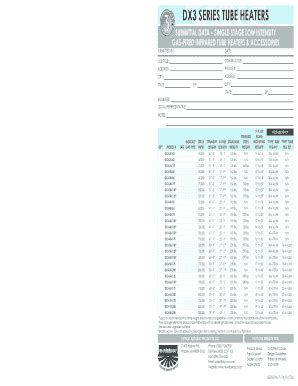 Fillable Online Dx Series Engineering Submittal Data Sheet Fax Email