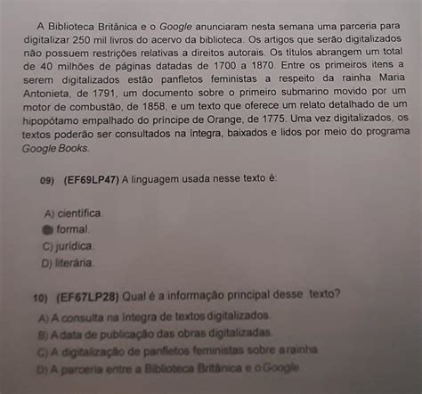 Qual A Informa O Principal Desse Texto Brainly Br