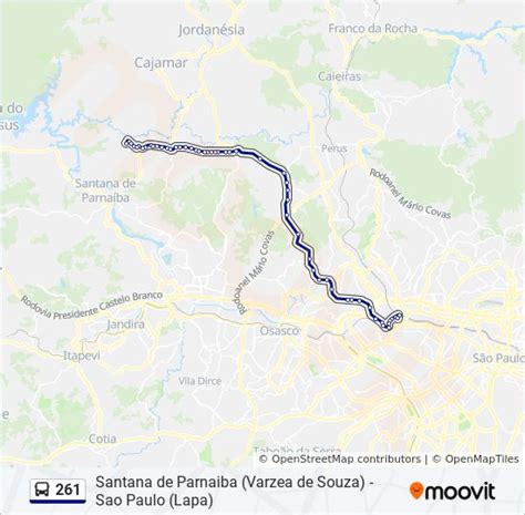 Línea 261 horarios paradas y mapas Santana de Parnaiba Varzea de