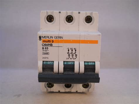 Merlin Gerin MCB 63 Triple Pole 3 Phase Breaker Type B 63A C60HB363