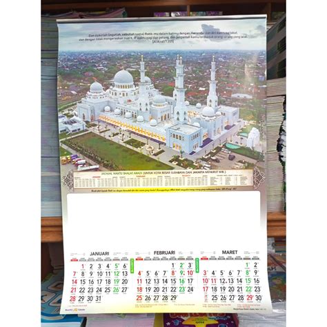 Jual Kalender Dinding Wall Kalender Triwulan Tahun Motif Masjid