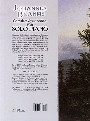 Complete Symphonies For Solo Piano Von Johannes Brahms Klaviernoten