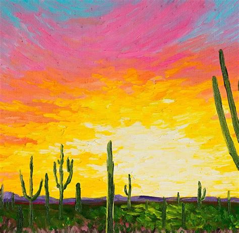 Arizona desert at sunset Painting by Arina Iastrebova | Saatchi Art