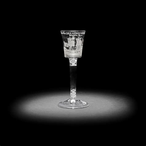 Bonhams The Dreadnought A Rare Engraved Privateer Wine Glass Circa 1757 58