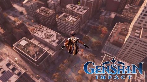 Genshin Impact Jouer Zhongli En Mode Spider Man Dans Les Rues De New