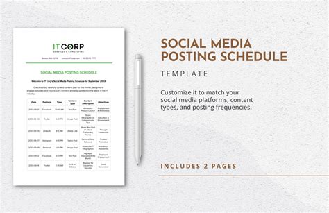 Social Media Posting Schedule Template In PDF Word Google Docs