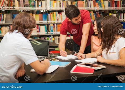 College Friends Studying Together Stock Photo Image Of Computer