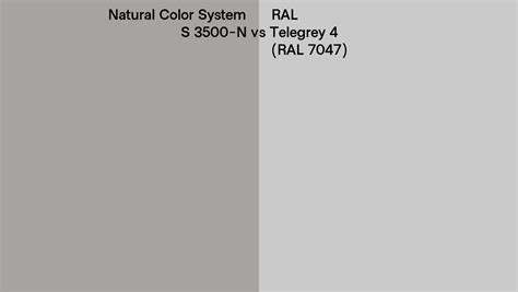 Natural Color System S 3500 N Vs RAL Telegrey 4 RAL 7047 Side By Side