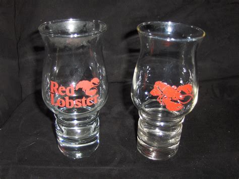 Two Vintage Red Lobster Hurricane Glasses By Libbey Glassware By Freakyfinds On Etsy Red Lobster