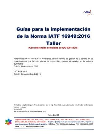 La Norma Iatf Con Referencias De Iso Pdf