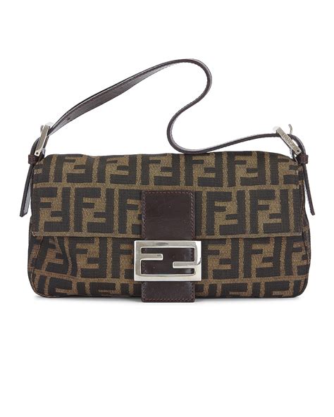 Fwrd Renew Fendi Zucca Mama Baguette Shoulder Bag In Brown Fwrd