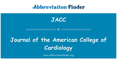 Jacc Definición Revista De La American College Of Cardiology Journal