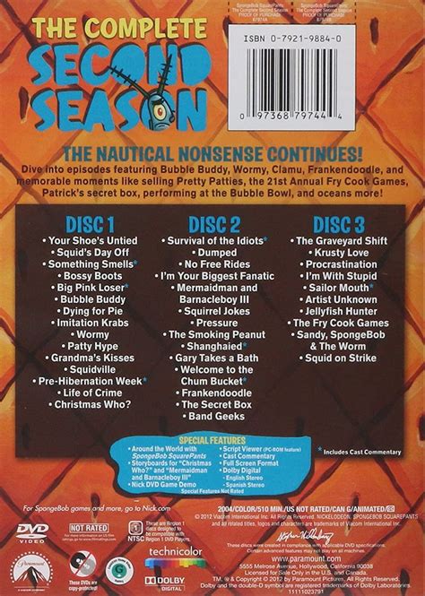 spongebob squarepants  complete  season dvd rspongebob