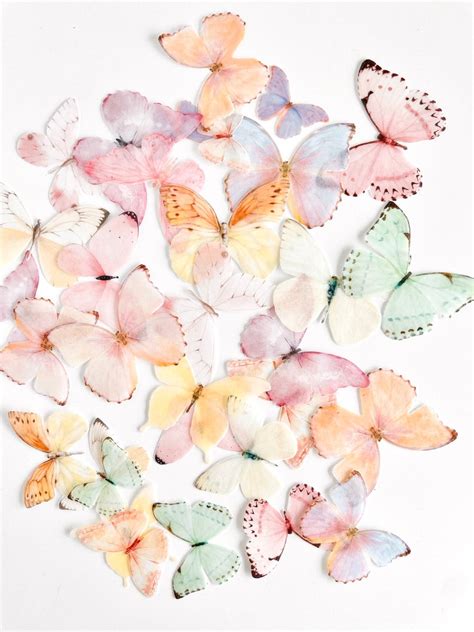 Pack Of 32 3 5cm Pre Cut Edible Wafer Paper Butterfly Etsy