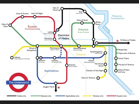 London Underground Tube map re-imagined as the Ancient Greek underworld ...