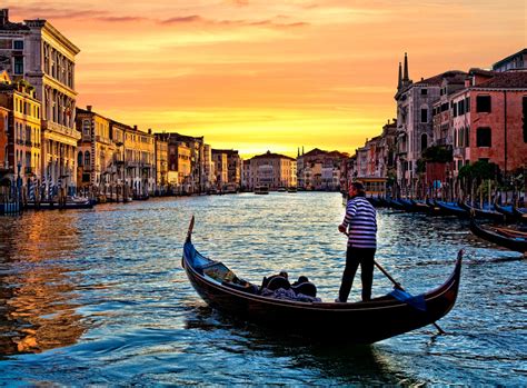 Sunset Photo, Venice Italy, Gondola Print, Gondola Grand Canal Photo ...