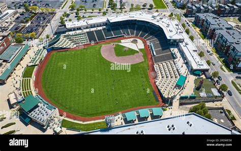 Summer Baseball Game At Tin Caps Stadium Parkview Field Downtown Fort