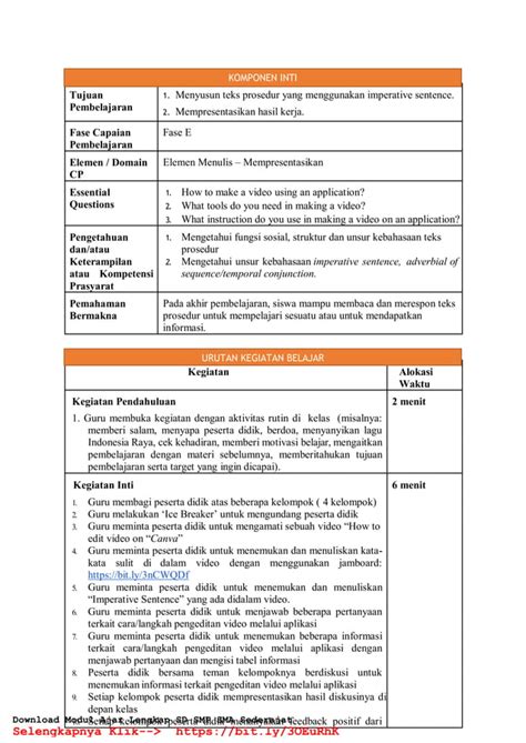 Modul Ajar Bahasa Inggris Kelas 10 Fase E Kurikulum Merdeka Revisi Eroppa