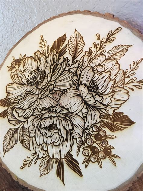 Flower Wood Burning Etsy