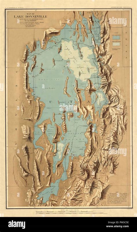 Map Of Lake Bonneville 1900 Stock Photo - Alamy