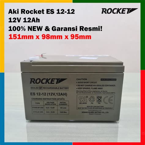 Jual Aki Rocket Es Vrla Mf V Ah Baterai Accu Kering Es