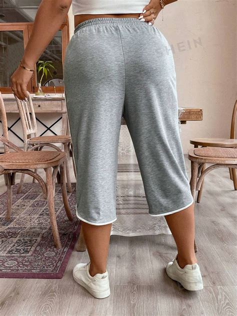 Shein Lune Pantalones Jogger De Talla Grande Con Cord N En La Cintura Y