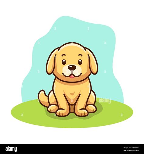 Cute dog sitting cartoon character. Dog line icon, Adorable canine ...