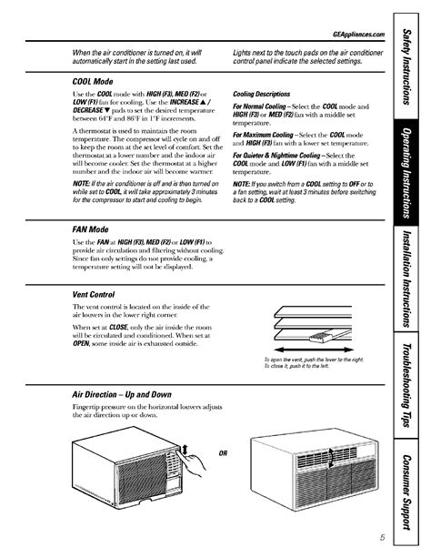 Ge 8500 Portable Air Conditioner Manual