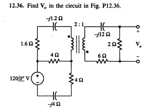 Solved 12 36 Find Vo In The Circuit In Fig P12 36