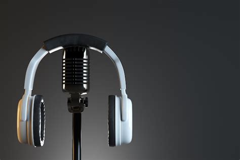 Premium Photo | Headphones and mic studio concept