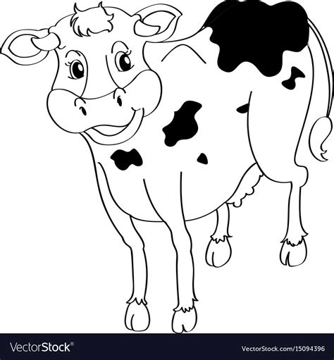 Cute Cow Outline Clip Art