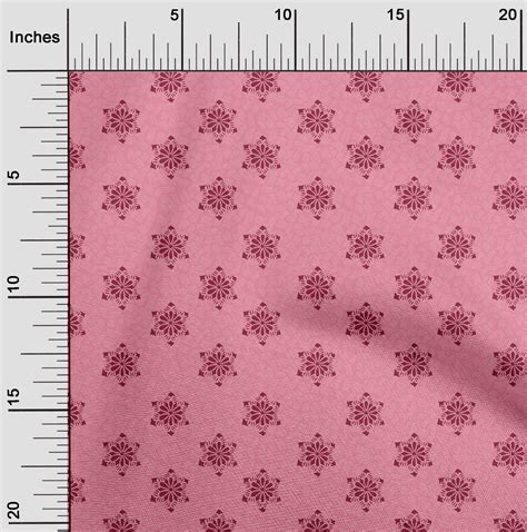 Oneoone Viscose Jersey Fabric Floral Block Print Fabric By The Yard