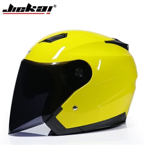 Moto Vintage Casques Double Lentille Casque De Moto Visage Ouvert