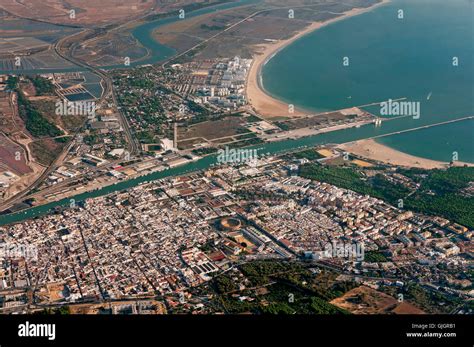 Aerial view, El Puerto de Santa Maria, Cadiz province, Region of ...