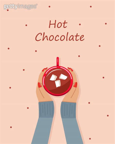 Women S Hands Hold A Cup Of Hot Chocolate With Marshmallows Top View