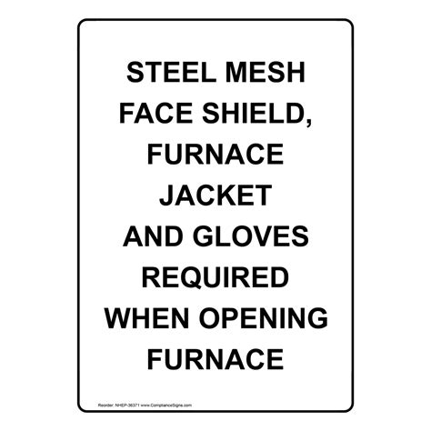 Vertical Sign PPE General Steel Mesh Face Shield Furnace Jacket