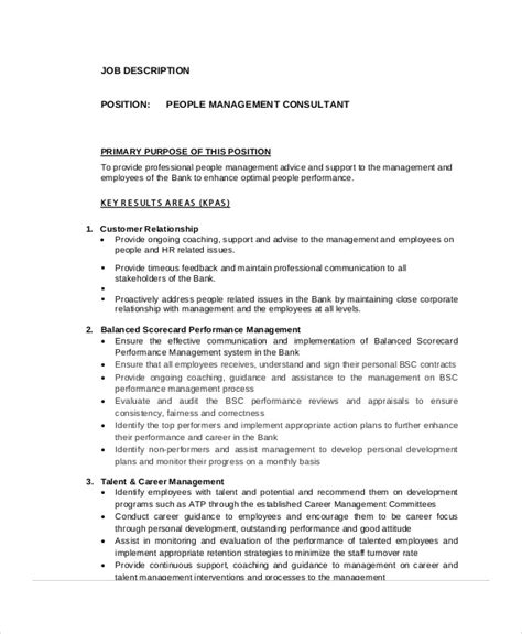 Free Management Consultant Job Description Samples In Ms Word Pdf