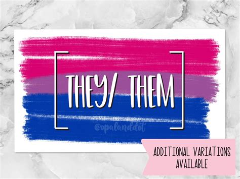 Bisexual Pronouns Pronoun Stickers Bisexual Stickers Pride Etsy