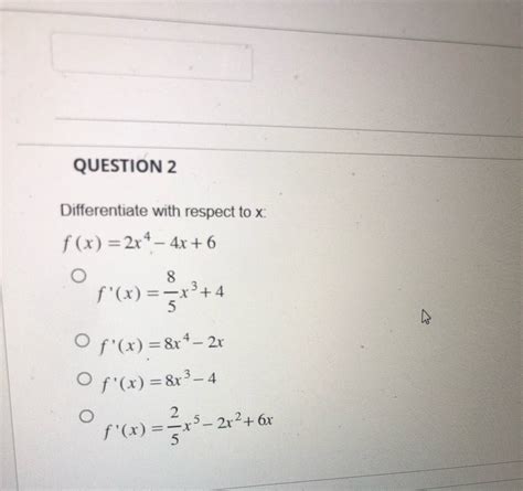Answered Differentiate With Respect To X F X … Bartleby
