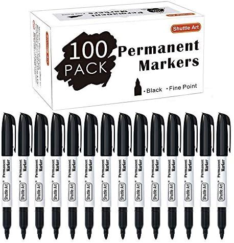 Shuttle Art Permanent Marker 30 Pack Ultra Fine Point Black Permanent