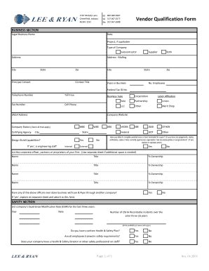 Vendor Qualification Form Fill Online Printable Fillable Blank