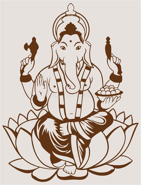 Sketch Of Lord Vinayaka Or Ganesha Creative Outline Editable Vector