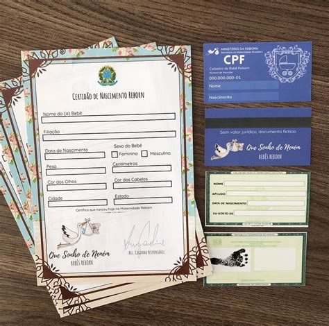 Documentos De Bebê Reborn Para Imprimir - Kit de Documentos para sua Bebê Reborn | Que Sonho de Neném - Que Sonho ...