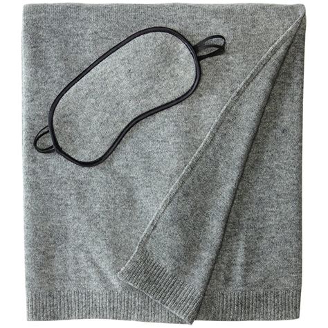 Cashmere Travel Set Blanket Eye Mask And Bag Cashmere Mania