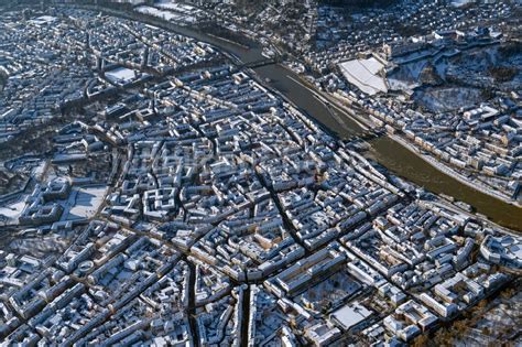 Luftaufnahme Würzburg Winterluftbild Stadtzentrum im