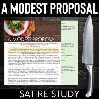 A Modest Proposal Satire Study : Teaching Satire with Examples : Satire ...