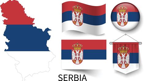 El Varios Patrones De El Serbia Nacional Banderas Y El Mapa De Serbia