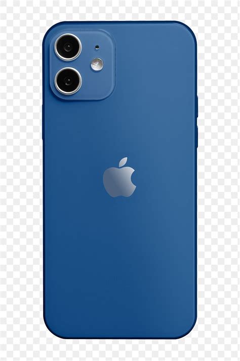 Blue Apple Iphone 12 Png Phone Rear View Free Stock Illustration